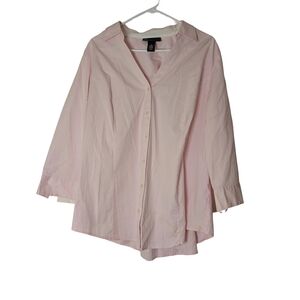 Lane Bryant Light Pink Button-Down Shirt